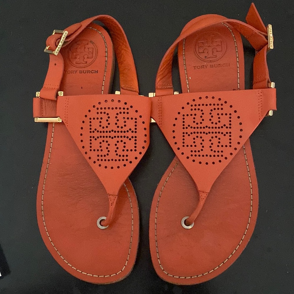 Orange Tory Burch sandals